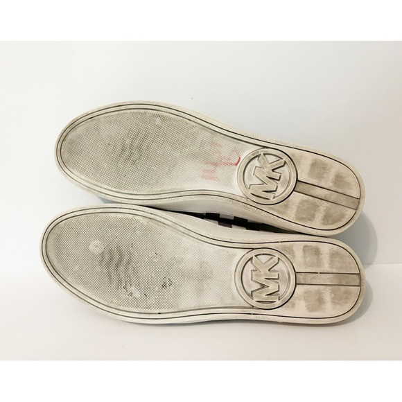 Michael Kors Black & White Plaid Slip-On Shoes, Size 10 - Picture 9 of 10